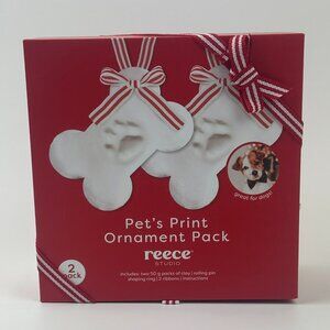 REECE Studio - Pet's Print Christmas Holiday Dog Bone Ornament - 2 Pack - NIB